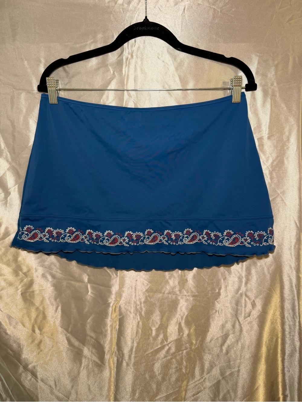 Vintage Baltex Blue Embroidered Women's Mini Skirt Size Medium